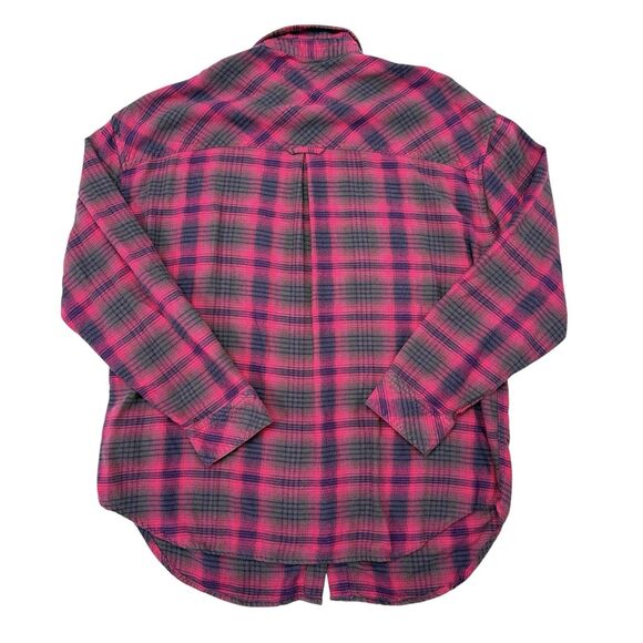 Rails Top Women’s Size Small Pink Plaid Button Front Flannel‎ Relaxed Flowy Boho - Picture 2 of 9